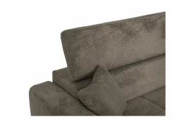 Hoeksalon Slider 279x186cm - ribcord stof - bruin met bedfunctie