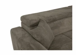 Hoeksalon Slider 279x186cm - ribcord stof - bruin met bedfunctie