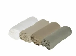 Hoeslaken Arya 90x200cm - katoen - mastiek