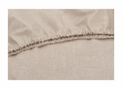 Hoeslaken 90x200cm katoen zandbeige