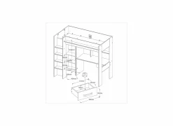 Hoogslaper Heavy 90x200cm - decor - eik & donkergrijs