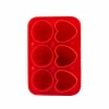 Ijsblokjesvorm Dotz Rozen en Hartjes 17x12x5cm - silicone - rood