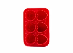 Ijsblokjesvorm Dotz Rozen en Hartjes 17x12x5cm - silicone - rood