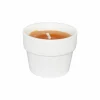 Kaars in witte terracotta pot H10cm indian summer