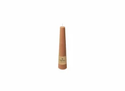 Kaars Obelisk geribbeld 25u beige