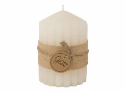 Kaars Ribble Ø7x10cm - paraffine - crème