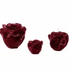 Kaars Roses M Ø12xH10cm - burgundy