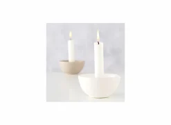 Kaarsenhouder Franyo H5cm beige wit