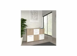 Kast Best Chest 114x30x78cm - decor - sonoma eik & wit