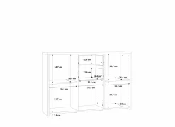 Kast Best Chest 114x30x78cm - decor - sonoma eik & wit