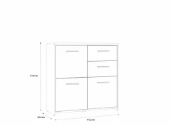 Kast Best Chest 77x30x78cm - decor - sonoma eik & wit
