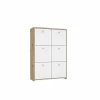 Kast Best Chest 77x30x113cm - decor - artisanale eik & wit