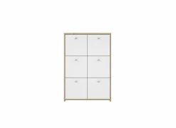 Kast Best Chest 77x30x113cm - decor - artisanale eik & wit