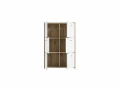 Kast Best Chest 77x30x113cm - decor - artisanale eik & wit