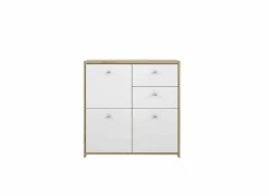 Kast Best Chest 77x30x78cm - decor - artisanale eik & wit
