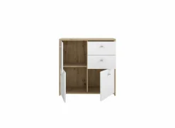 Kast Best Chest 77x30x78cm - decor - artisanale eik & wit