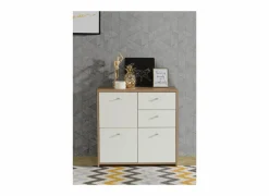 Kast Best Chest 77x30x78cm - decor - artisanale eik & wit