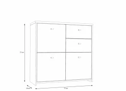 Kast Best Chest 77x30x78cm - decor - artisanale eik & wit