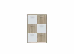 Kast Best Chest 77x30x113cm - decor  - sonoma eik & wit