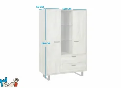 Kast Como 2 120cm - melamine - humus eik