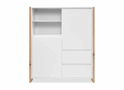 Kast Denver 120x40x139cm - decor - wit & artisanale eik