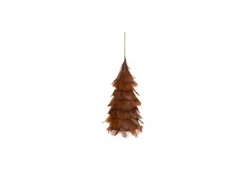 Kerstboom veren H17cm bruin