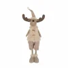 Kerstdecoratie Eland Telescopische bont 16x15x87cm - polyester - ecru