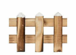 Kerstdecoratie Houten Hek met Sneeuw H10cm bruin