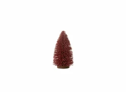 Kerstdecoratie Kerstboom met bessen H22cm - kunststof - rood
