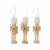 Kerstdecoratie Notenkraker  Hout & bont - naturel & wit 3 stuks