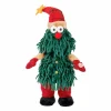 Kerstdecoratie Singing & Rocking 18x13x45cm - textiel - rood & groen
