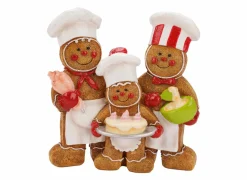 Kerstdecoratie Sneeuwmanfamilie 18x7x19cm - polyresin - bruin