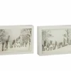 Kerstdecoratie 60x21,5x7cm - PVC & glas - wit & zilver