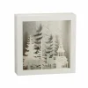 Kerstdecoratie 24,5x24,5x7cm - PVC & glas - wit & zilver