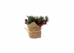 Kerststukje met Jute H16cm