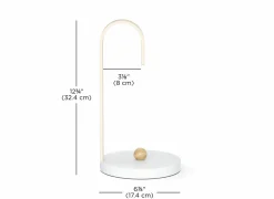 Keukenrolhouder Bellewood 17,1x17,1x32,3cm - metaal & hout - wit & naturel