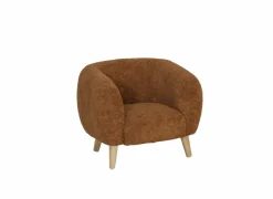 Kinderfauteuil Hush 54x44x41cm - polyestervezel - cognac