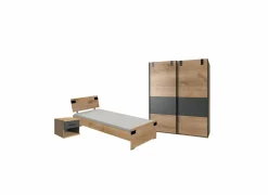 Kinderkamer Liverpool met bed 90x200cm -  schuifdeurkast 135cm en 1 nachtkastje