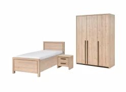 Kinderkamer met bed 90x200cm - kleerkast 165cm en 1 nachtkastje