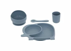 Kinderservies Olifant 6-delig - silicone - blauw
