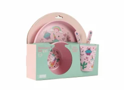 Kinderservies RPET 5-delig - kunststof - roze