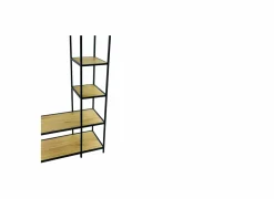 Kledingrek Gallo 90x40x178cm - melamine & metaal - eik