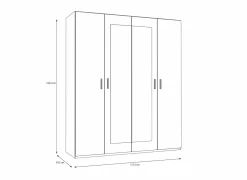 Kleerkast Adria 178cm - decor - zandeik & wolframgrijs