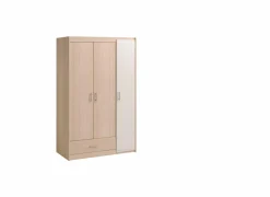 Kleerkast Charly 112cm - decor - acacia & wit