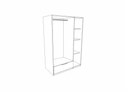 Kleerkast Charly 112cm - decor - acacia & wit