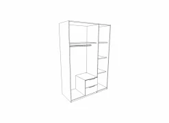 Kleerkast Cindy 139cm - decor - roze & wit