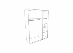 Kleerkast Clif 156cm - decor - old wood & beton