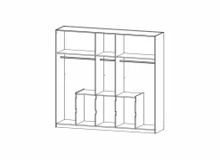 Kleerkast 226cm - decor - alpinewit/grijs