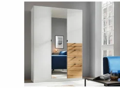 Kleerkast 136cm - decor - alpine wit & artisanale eik