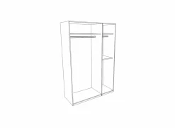 Kleerkast 136cm - decor - alpine wit & artisanale eik